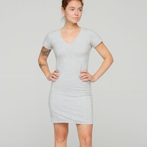 Lululemon Dance Pulse Dress Heathered Gray White 4